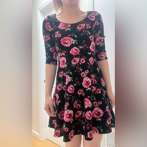 Floral Black Dress